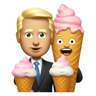 Trump eating ice cream with Elon musk sticker