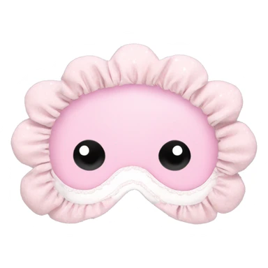 Light pink Frilly sleep mask with white stars sticker