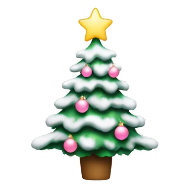 Christmas tree with snow and light pink ornaments sticker