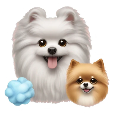 Cute poodle and pomeranian sticker