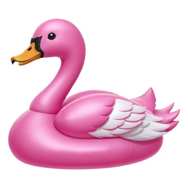 pink swan inflatable sticker