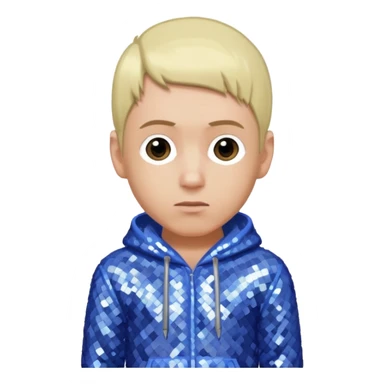 Eminem with blonde hair, periwinkle sequin outfit  sticker