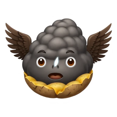 storm cloud and a potato with wings sticker
