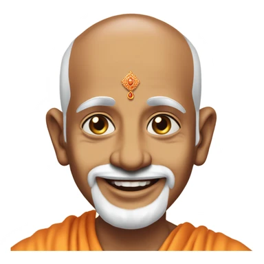mahant swami maharaj baps sant guru Expression:
Wide-open eyes with a bright sparkle.
Big, warm smile with slightly raised cheeks.
Eyebrows arched upward in a welcoming manner.
Hand Gesture:
One hand raised in a blessing gesture. sticker