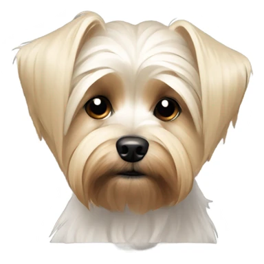 focused blonde Maltese/Yorkie dog in solitude with short hair sticker