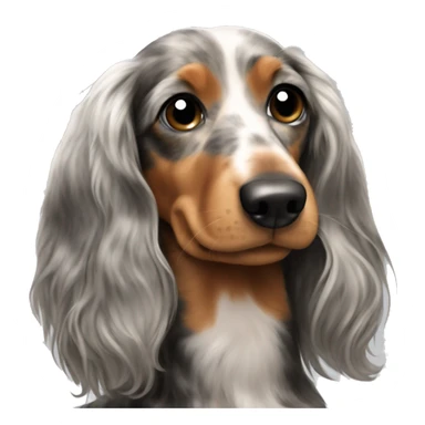 Tri Merle long haired Dachshund   sticker
