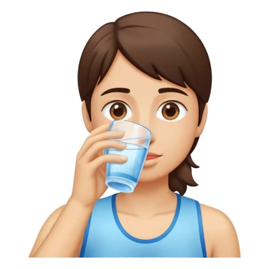 Person drinking water from a glass, refreshing sticker