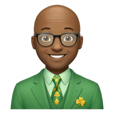 Bald black man with glasses st Patrick’s day sticker