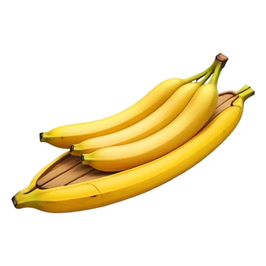 Banana floating on raft with orange sticker