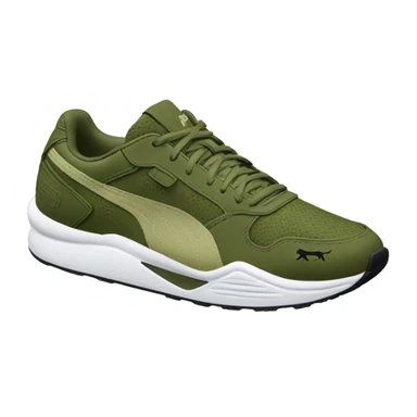 Olive green puma running shoes sticker