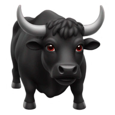 black bull on red bg sticker