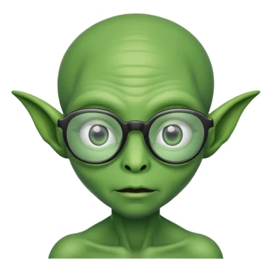 alien with glasses sticker