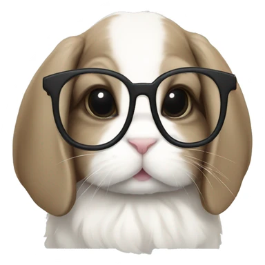 Holland lop bunny wearing glasses  sticker