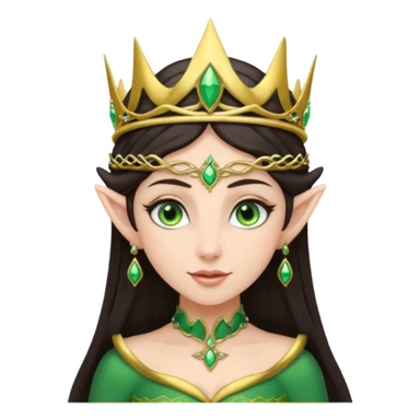 elf woman wearing tiara and dark hair sticker