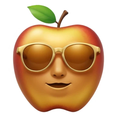 faceless golden apple with sunglasses sticker