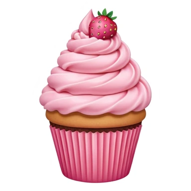 Cupcake with Strawberry ice cream cone frosting  sticker