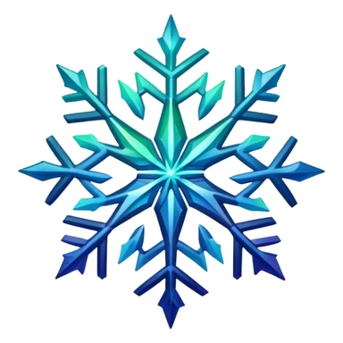 Gradient iridescent green blue indigo star snowflake  sticker