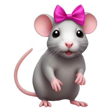 cute rat with a pink bow sticker