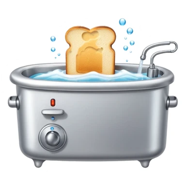 Toaster taking a bath sticker