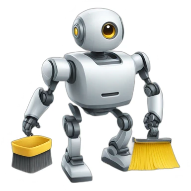 A robot doing household chores sticker