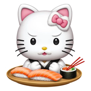 hello kitty che mangia sushi sticker