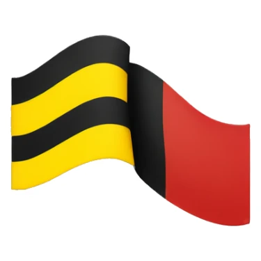 A flag A wavy black and red rectangle with a medium sized yellow circle in the middle sticker