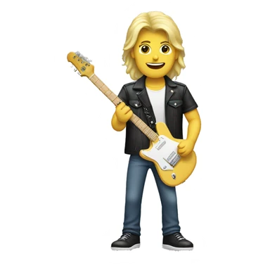 Blonde guy with mullet and e guitar  sticker