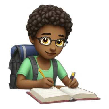 a teen writing in a journal sticker