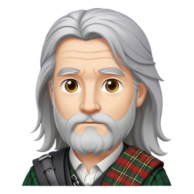 Long gray hair male in a kilt sticker