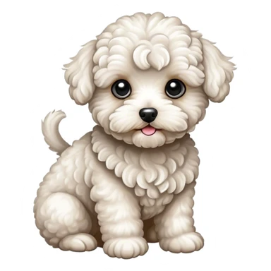 White curly maltipoo sticker