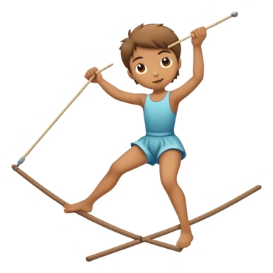 person on tightrope holding horizontal balancing stick
 sticker