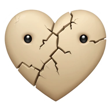Pale beige broken heart sticker