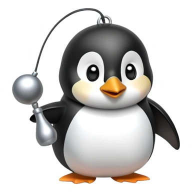 Cute penguin ringing bell no headset sticker
