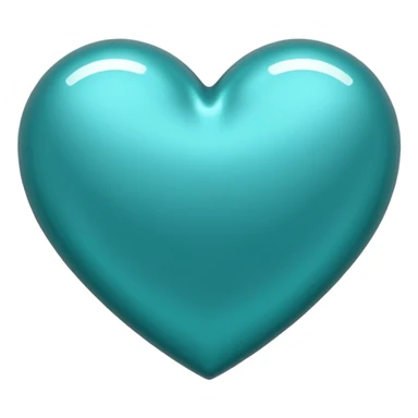 heart with a metallic teal finish sticker