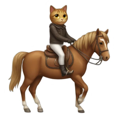 cat on the horse sticker
