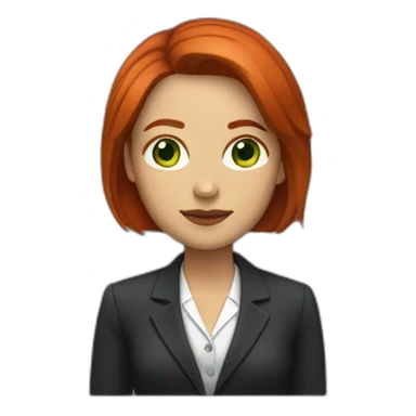 Lawyer woman with a bob red hair and green eyes sticker