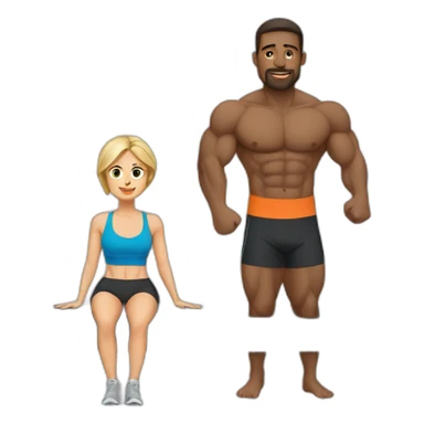 woman and man in gym sticker