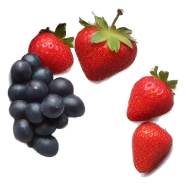 Light pink fruit yogurt bowl with strawberries and grapes sticker