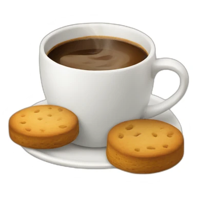Cup of coffee with biscuit sticker