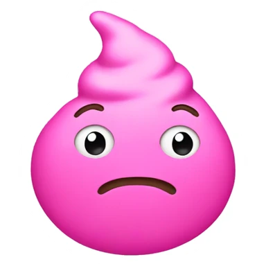 poop emoji in pink sticker