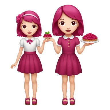 Raspberry torte human full body and legs girl with a raspberry barrette on her head sticker
