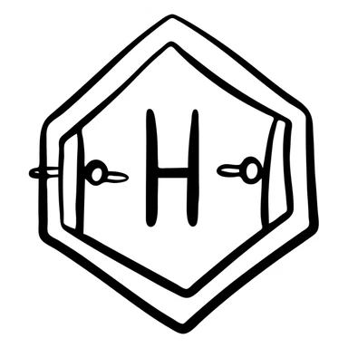 gym icon hexagonal shape hand drawn black outline sticker