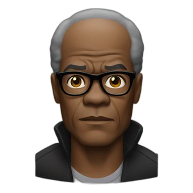 samuel l jackson serious black hair sticker