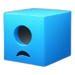 blue cube with a corner missing sticker