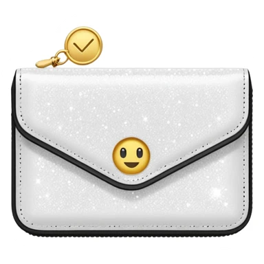 glitter white wallet sticker