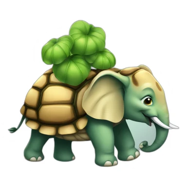 Chat sur tortue sur éléphant sticker