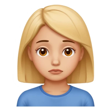 chica aburrida pensando, estilo emoji, fondo transparente sticker
