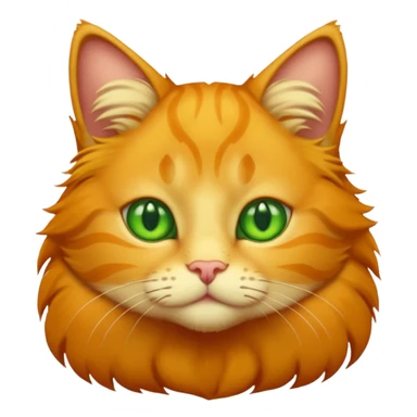 GATO AMARILLO SIN OREJAS VERDES Y OJOS VERDES Y MAS PELUDO sticker