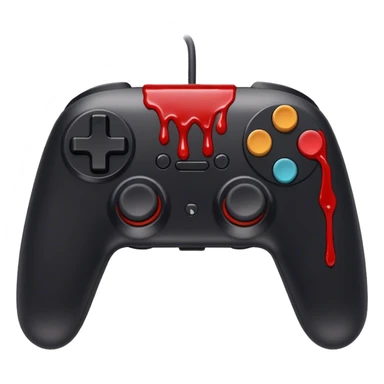 Black controller with blood dripping from it  sticker