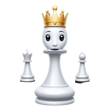 white queen chess piece on chess square sticker